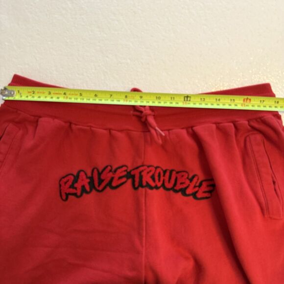 RAW Own The Now Raise Trouble Red Knit Sweatshorts Size 2XL - Picture 4 of 8